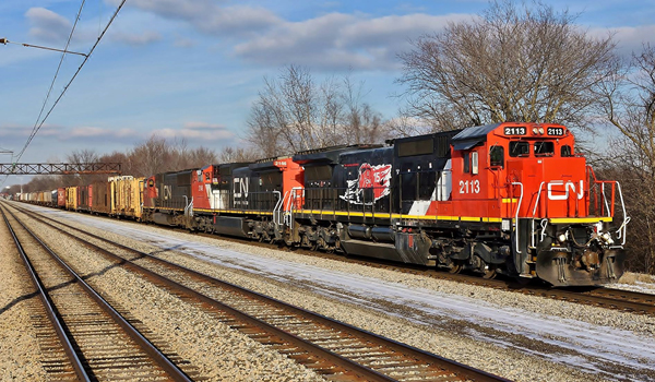 Last week the Federal Railroad Administration announced rising monetary penalty collections for citations it has issued, part of what it calls a renewed focus on its public safety role. Here Canadian National Railways train M338-22 heads south with mixed freight in Olympia Fields, Illinois on January 23rd, 2016. Image © 1/2016 by Nikki Burgess; all rights reserved.